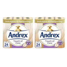 Load image into Gallery viewer, Andrex Toilet Roll Touch of Care with Shea Butter 2 Ply Toilet Paper, 48 Rolls
