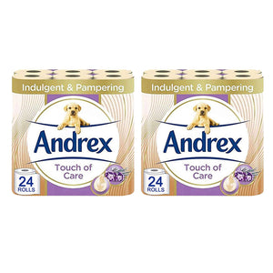 Andrex Toilet Roll Touch of Care with Shea Butter 2 Ply Toilet Paper, 48 Rolls
