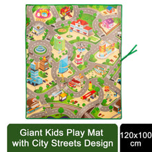 Load image into Gallery viewer, PlayMat 120x100cm EVA Eddy Toys, Giant Kids Play Mat with City Streets Design