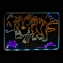 Load image into Gallery viewer, Doodle Kid&#39;s 15.4 Inch Magic LED Light Dinosaur Pictures Magic Drawing Board