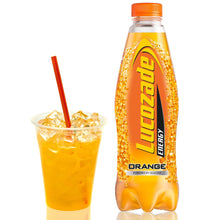 Load image into Gallery viewer, 12 Pack of 900ml Lucozade Orange Sparkling Energy Drink Powered By Glucose