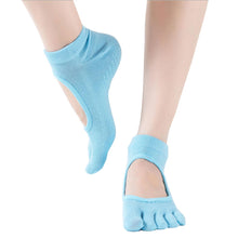 Load image into Gallery viewer, Flo Fashion Women&#39;s Full Toe Non-Slip Grip Yoga Sports Socks Sky Blue