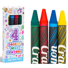 Load image into Gallery viewer, Henbrandt Safe and Non-Toxic 4 Mini Assorted Colours Children’s Wax Crayons