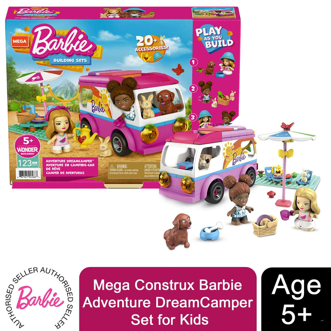 Mega Construx Barbie Adventure DreamCamper Set for Kids