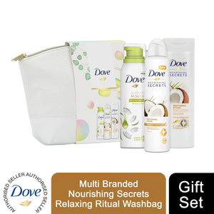 Dove Multi Branded Nourishing Secrets Relaxing Ritual Washbag Gift Set 3 piece , 1pk