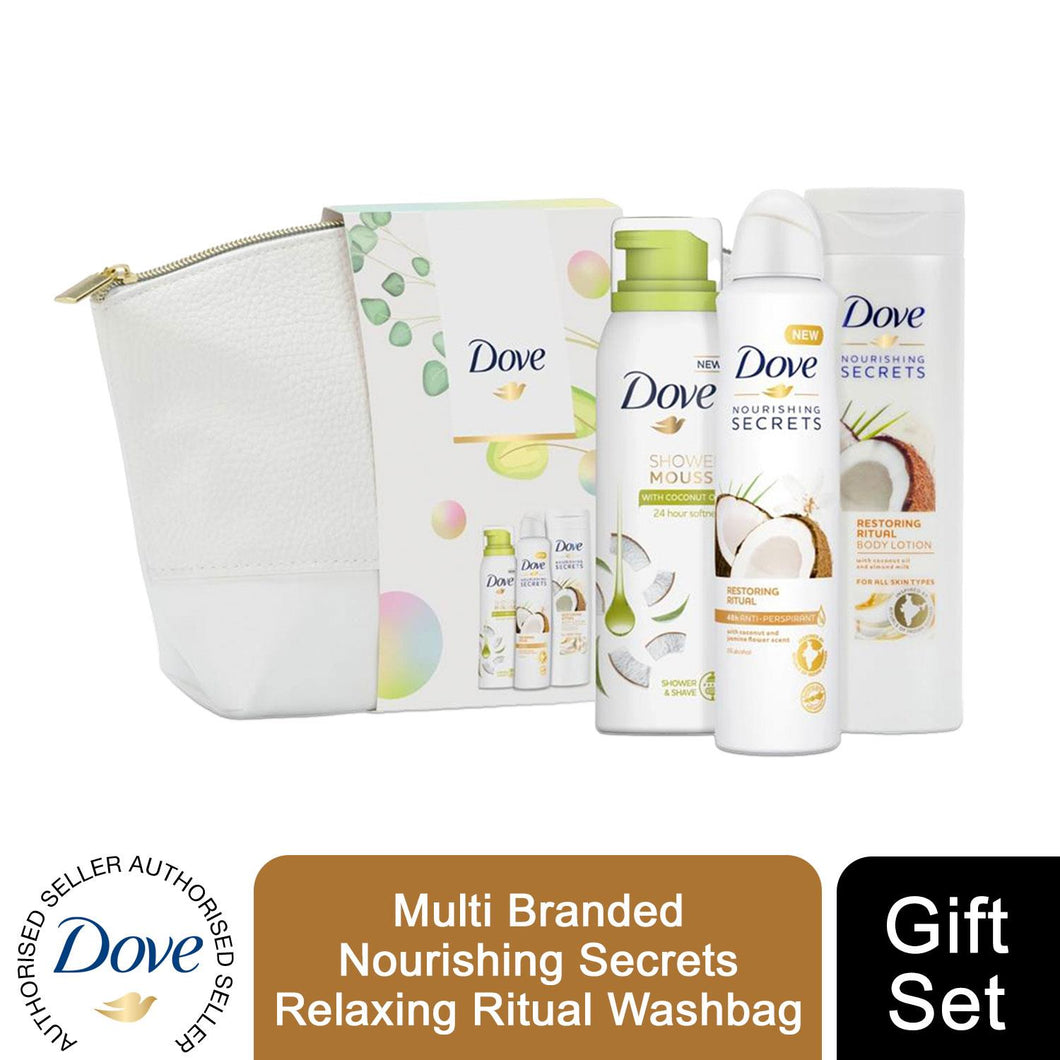 Dove Multi Branded Nourishing Secrets Relaxing Ritual Washbag Gift Set 3 piece , 1pk