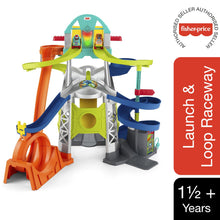 Load image into Gallery viewer, Fisher-Price Little People Launch &amp; Loop Raceway Vehicle Playset