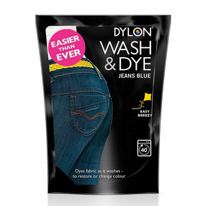 DYLON Wash & Dye Fabric Dye, Jeans Blue, 2 Packs of 350g