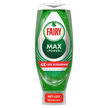 Load image into Gallery viewer, Fairy MaxPower 4x Less Scrubbing Washing Up Liquid for Tough Stains, 6x660 ml