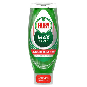 Fairy MaxPower 4x Less Scrubbing Washing Up Liquid for Tough Stains, 6x660 ml