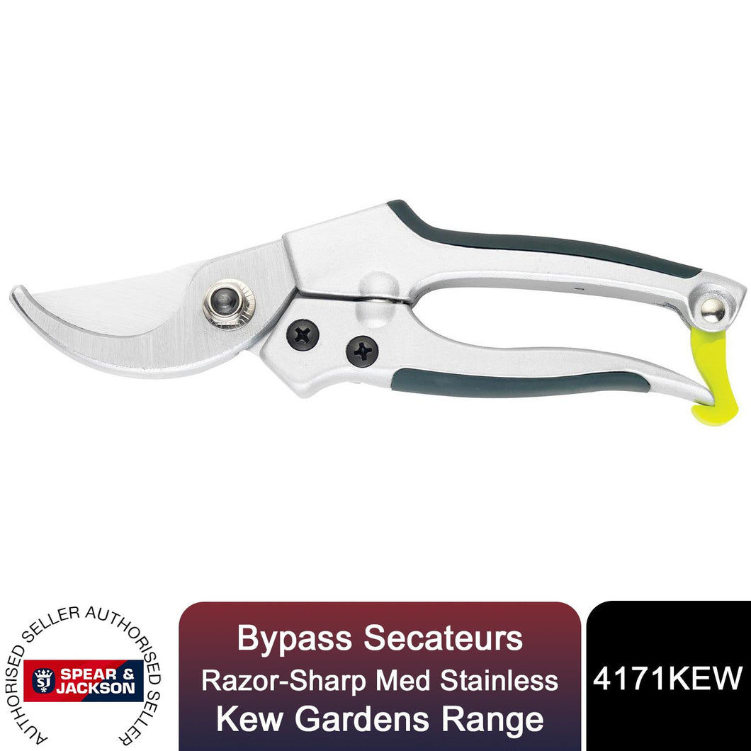 Spear & Jackson Bypass Secateurs, Razorsharp Med Stainless, Kew Gardens Range