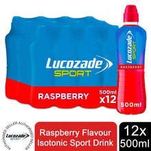 Load image into Gallery viewer, Lucozade Sport Raspberry Isotonic Body Fuel Drink 500ml, 12 Pack