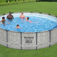 Load image into Gallery viewer, Bestway Steel Pro MAX Stone Wall Look Frame Pool Set with Filter Pump 549x122 cm