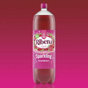 8pk of 2Litre Ribena Raspberry Rich in Vitamin C Sparkling Energy Drink