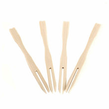 Load image into Gallery viewer, ECO Connection Pack Of 50 Disposable Natural Bamboo Skewer Forks