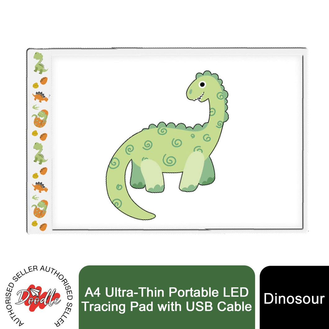 Doodle A4 Ultra-Thin Portable LED Tracing Pad with USB Cable, Dinosaur or Unicorn