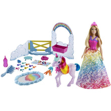 Load image into Gallery viewer, Barbie Dreamtopia Unicorn Pet Playset with Princess Doll