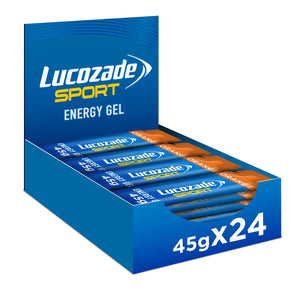 24x45g Lucozade Sport Dual-Fuel Energy Gels, Orange, Contains Carbohydrate(30g)