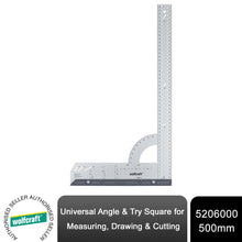 Load image into Gallery viewer, wolfcraft Universal Angle &amp; Try SquaMeasuring, Drawing &amp; Cutting, 500mm