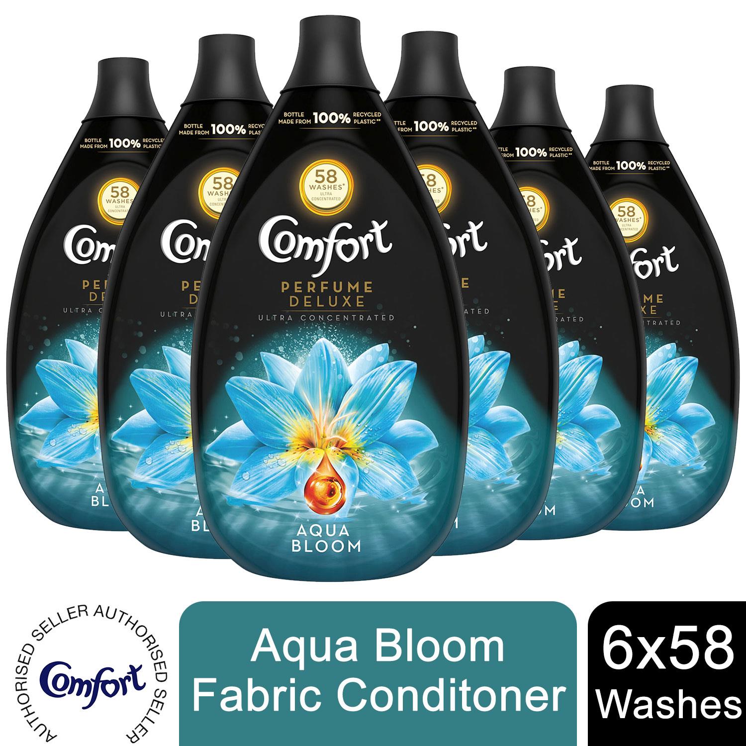 6x 58W Comfort Fabric Conditioner Aqua Bloom With Ultra Concentrated 870ml