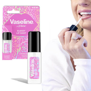 6x of 7ml, Vaseline Glossy Lip Shot Dani Dyer Non-Sticky Candy Floss Lip Gloss