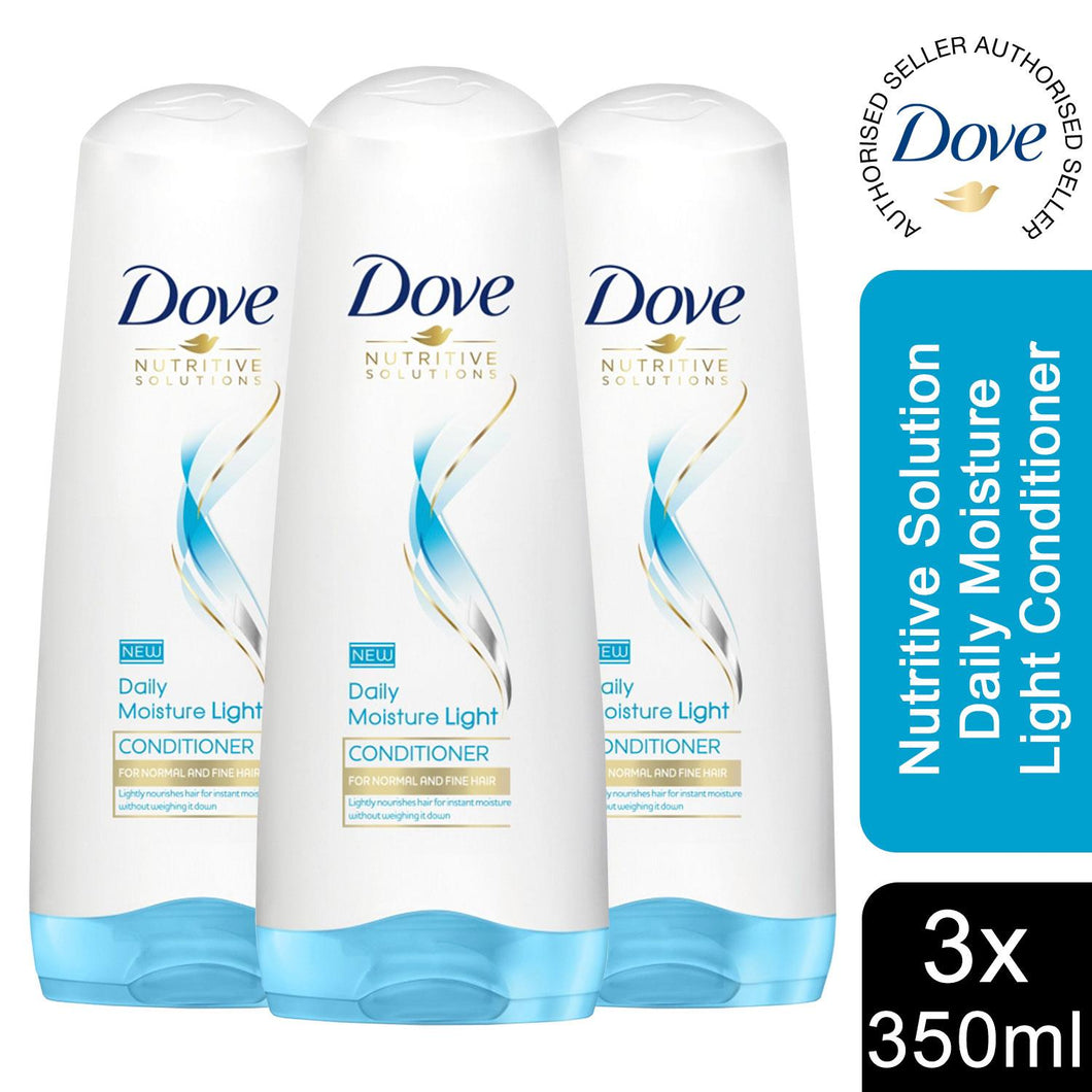 3x 350ml Dove Nutritive Solution Daily Moisture Light Conditioner For Fine Hair