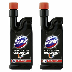 Domestos Sink & Pipe Unblocker, 500 ml Pack of 2