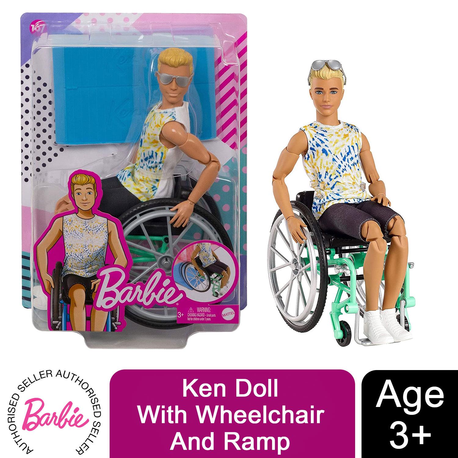 Barbie Ken Fashionistas Doll #167 with Wheelchair Ramp Wearing Tie