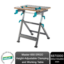 Load image into Gallery viewer, wolfcraft Master 650 ERGO Height-adjustable Clamping and Working Table