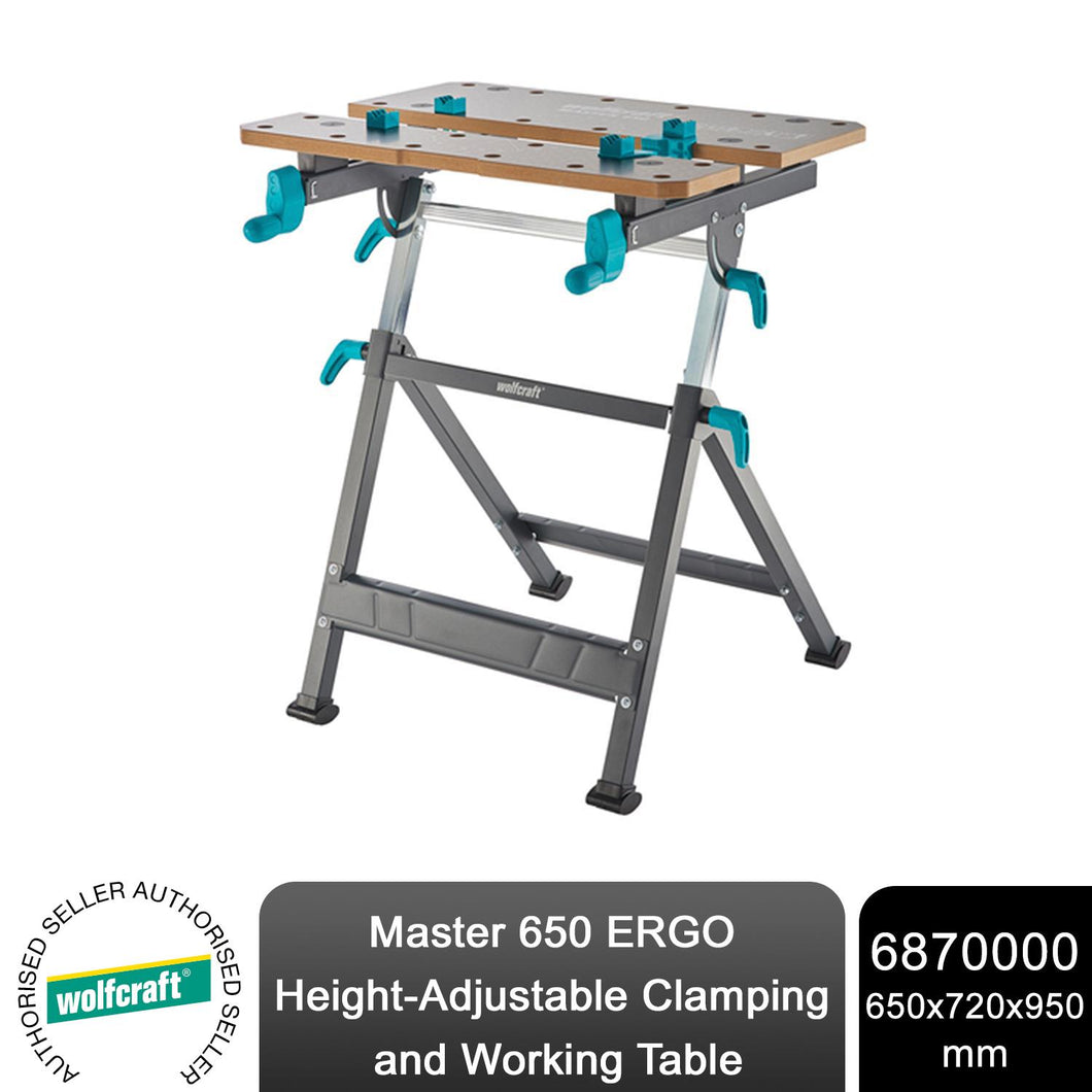 wolfcraft Master 650 ERGO Height-adjustable Clamping and Working Table