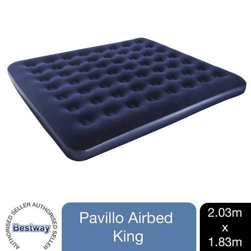 Pavillo King Flocked Blow up Inflatable Airbed Camping Mattress 203 x 183 x 22cm , 1pk