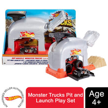 Load image into Gallery viewer, Hot Wheels Monster Trucks Pit and Launch Play Set Asst