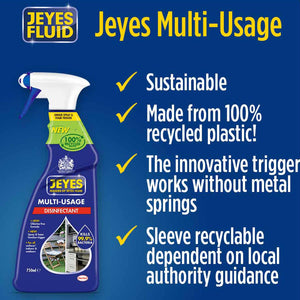 Jeyes Disinfectant Cleaner Trigger Spray for Outdoor/Indoor, 750 ml, 2 Bottles