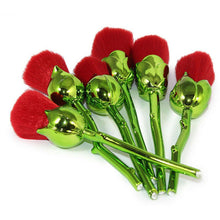 Load image into Gallery viewer, 6pc Beauty and the Beast-Inspired Rose Makeup Brushes with Glossy Handles