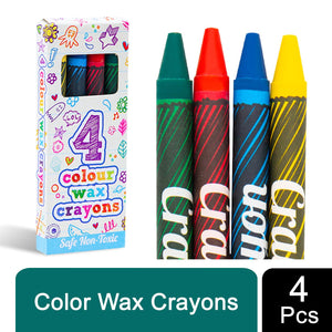 Henbrandt Safe and Non-Toxic 4 Mini Assorted Colours Children’s Wax Crayons