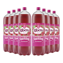 Load image into Gallery viewer, 8pk of 2Litre Ribena Raspberry Rich in Vitamin C Sparkling Energy Drink