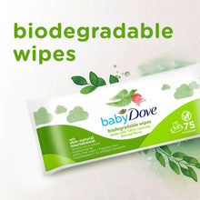 Load image into Gallery viewer, Baby Dove Biodegradable Wipes made with 100% Naturally Derived Fibers, 75 Sheets