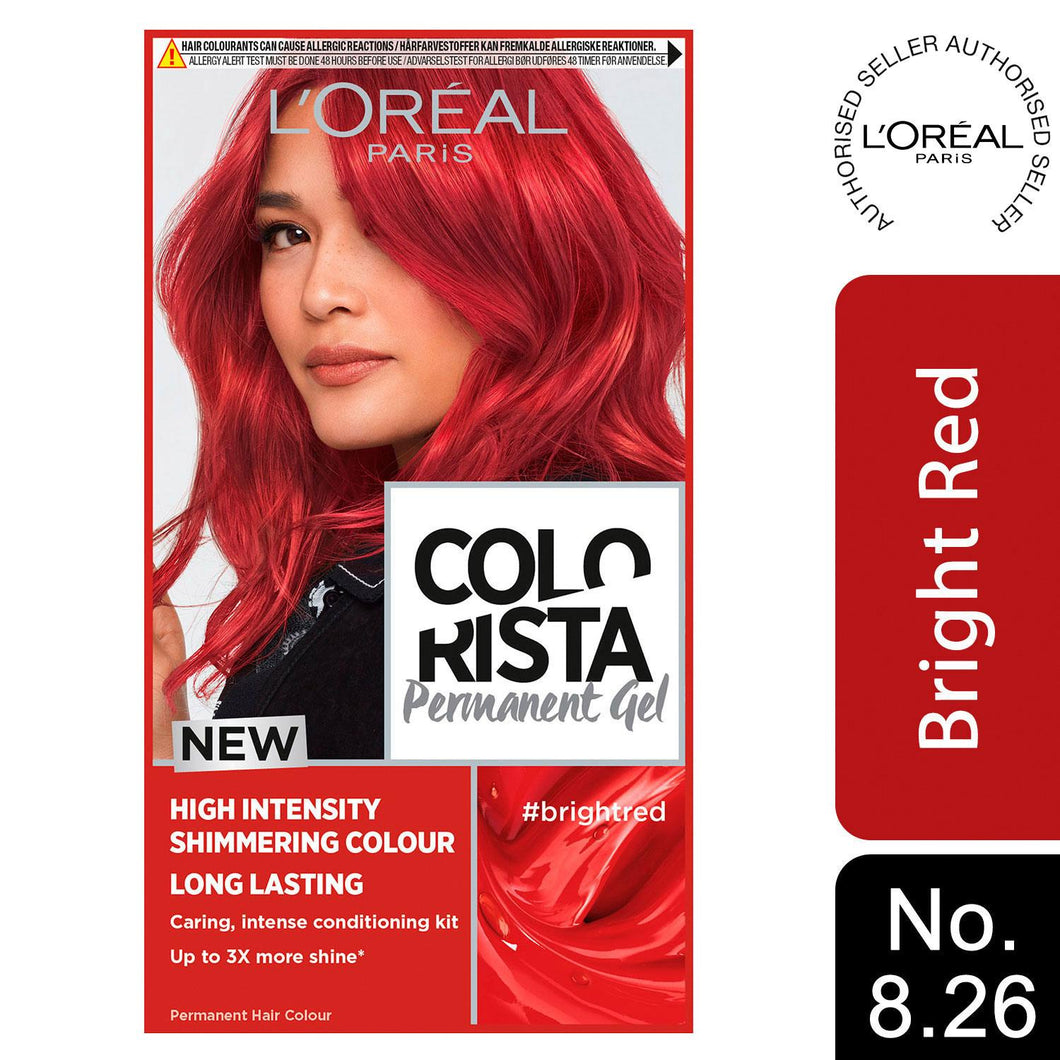 L'Oreal Paris Colorista Hair Colour 8.26 Bright Red Permanent Gel Hair Dye