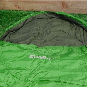 Summit Mummy Therma Sleeping Bag 250gsm For Camping FestivalHoliday Hiking Green