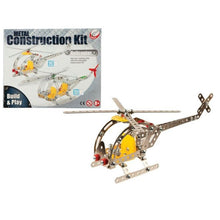 Load image into Gallery viewer, PMS Build And Play Meccano Style Helicopter Metal Construction Kit With Tools