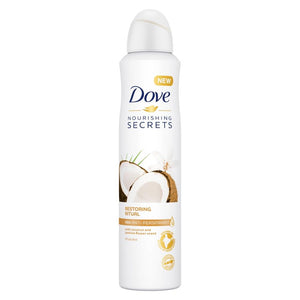 3pk 250ml Dove Coconut & Jasmin Flower Anti-Perspirant Deodorant Aerosol