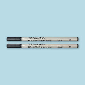 Waterman Roller Ball Pen Refill black ink fine point - Twin Pack