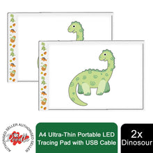 Load image into Gallery viewer, Doodle A4 Ultra-Thin Portable LED Tracing Pad with USB Cable, Dinosaur or Unicorn