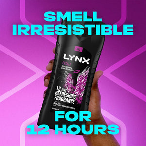 6x Lynx 12H Refreshing Excite Crisp Coconut & Black Paper Scent Shower Gel,500ml