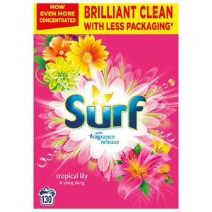 130W Surf Tropical LilyLaundry Powder & 36W Comfort BlueSkies Fabric Conditioner