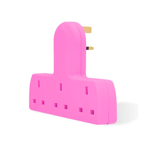 Status 3 Way Cable Free Socket Adapter 1 Pack - Pink