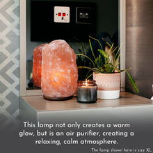 Load image into Gallery viewer, Haven Himalayan Crystal Handcrafted Salt Lamp Wooden Base , Extra Large