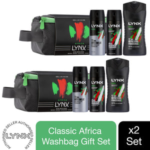 LYNX Africa Retro Washbag Gift Set -Body spray, Bodywash & Deodorant Spray