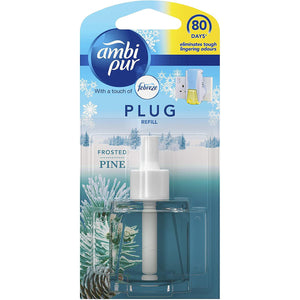 Ambi Pur Plug In Diffuser Frosted Pine Refill Air Freshener 80 Days Lasting 20ml