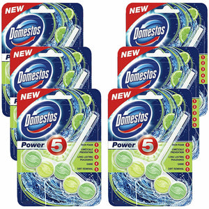 Domestos Power 5 Lime Toilet Rim Block 6 Packs of 55g